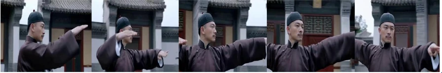 ShotVerse论文图3中第二个镜头的五帧，显示另一段环绕拍法